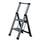 AHW Aluminium-Klappleiter STEP+STORE "S" - 2 Stufig mit Haltebügel, Antislip-Stufen