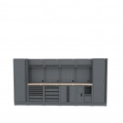 Semloc WorkSpace Kombi-Werkstatteinrichtung mit Arbeitsplatte aus Holz, Abmessung 3920x495x2000 mm