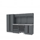 Semloc WorkSpace Kombi-Werkstatteinrichtung, mit Edelstahl-ummantelter Arbeitsplatte, Tiefe Arbeitsplatte, Abmessung: 2955x645x2000