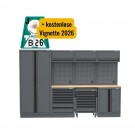 Semloc WorkSpace Kombi-Werkstatteinrichtung mit Arbeitsplatte aus Holz, Abmessung 2955x495x2000