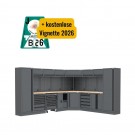 Semloc WorkSpace Kombi-Werkstatteinrichtung mit Arbeitsplatte aus Holz, Abmessung 3500/2820x495x2000