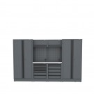 Semloc WorkSpace Kombi-Werkstatteinrichtung mit Edelstahl-ummantelter Arbeitsplatte 3180x495x2000 mm